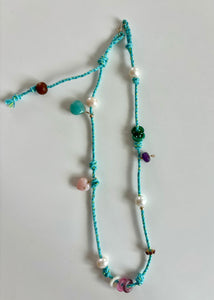 Cord Necklace - Aquamarine