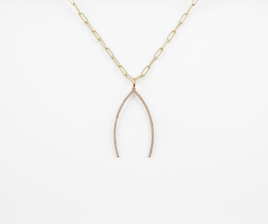 Large Diamond Wishbone Charm