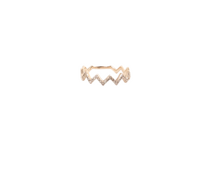 Zigzag Ring with Diamonds