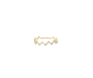 Zigzag Ring with Diamonds